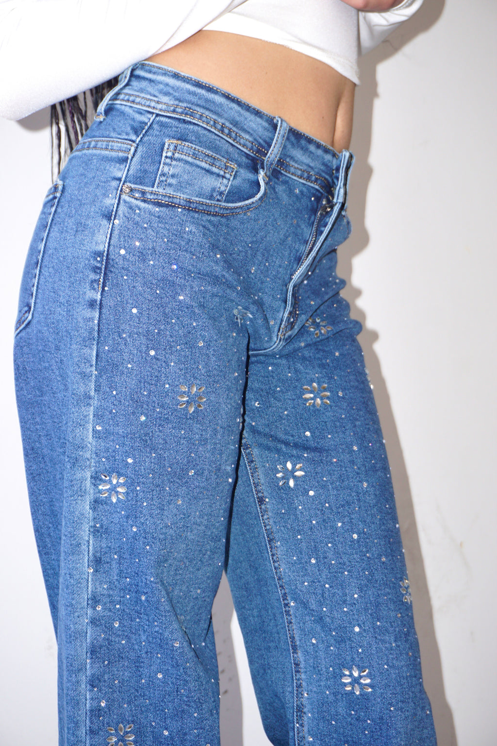 Jeans Swarovski Fiori
