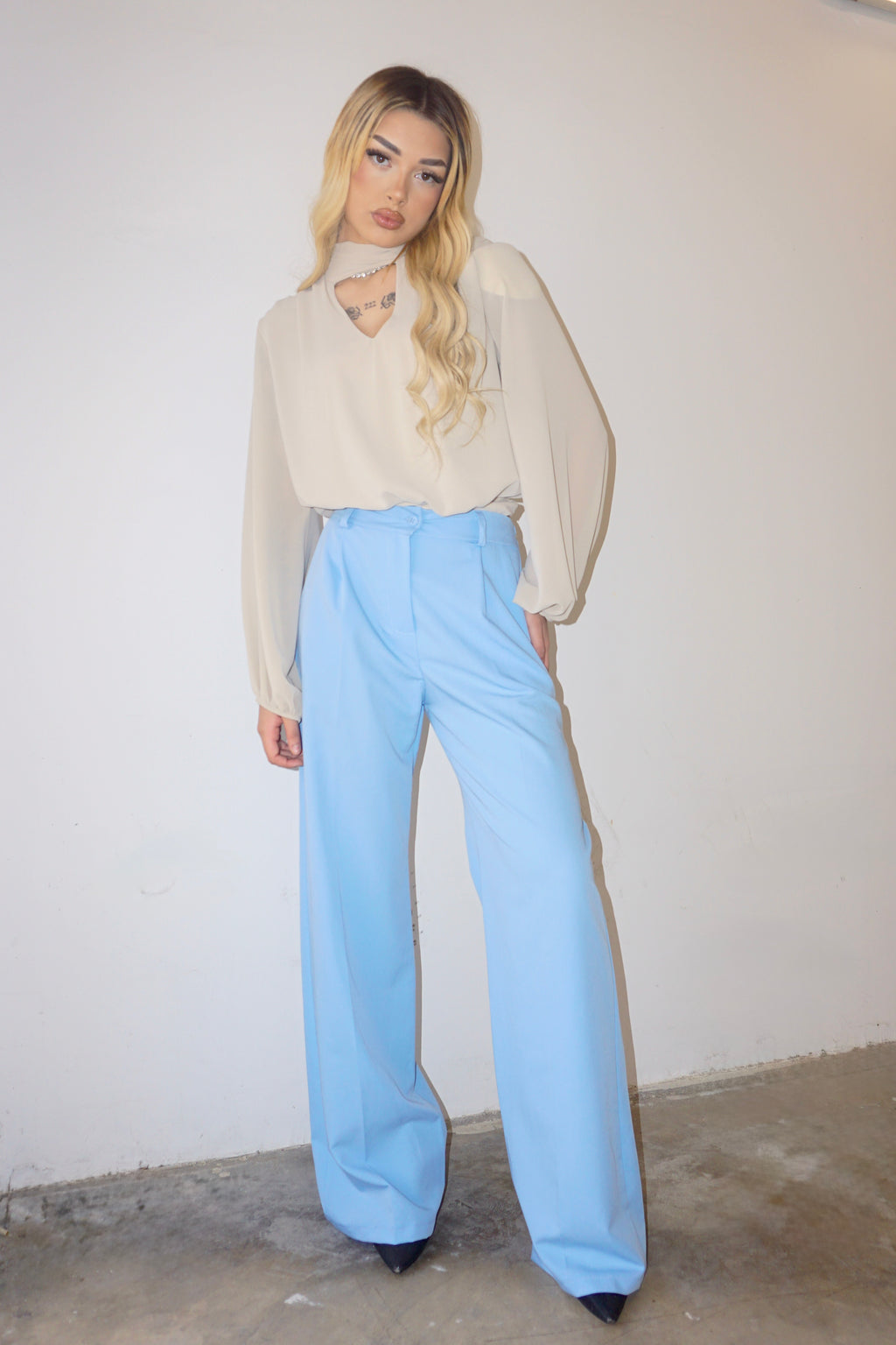 Pantalone Tailleur Azzurro