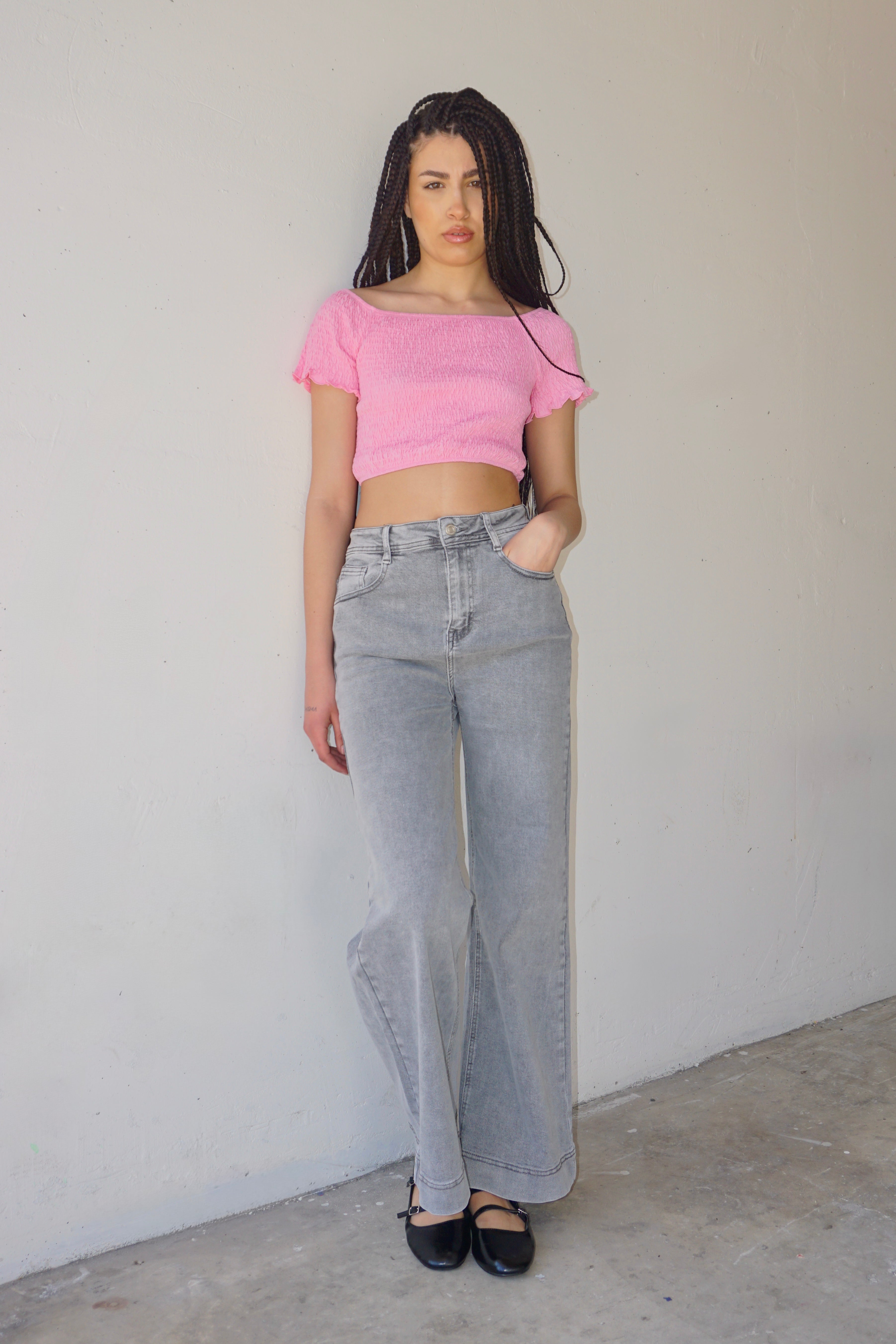 Jeans Gamba Dritta Grigio