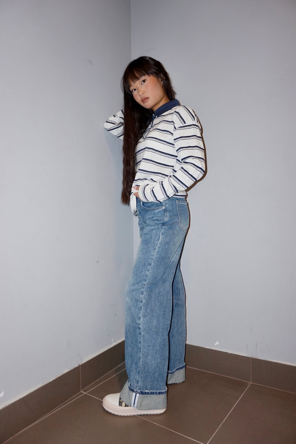 Jeans Blu Chiaro Piega