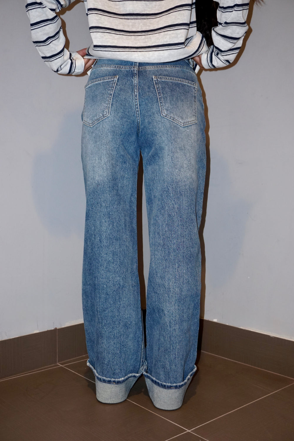 Jeans Blu Chiaro Piega