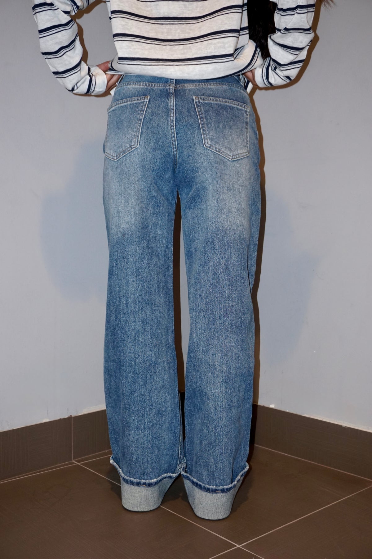 Jeans Blu Chiaro Piega