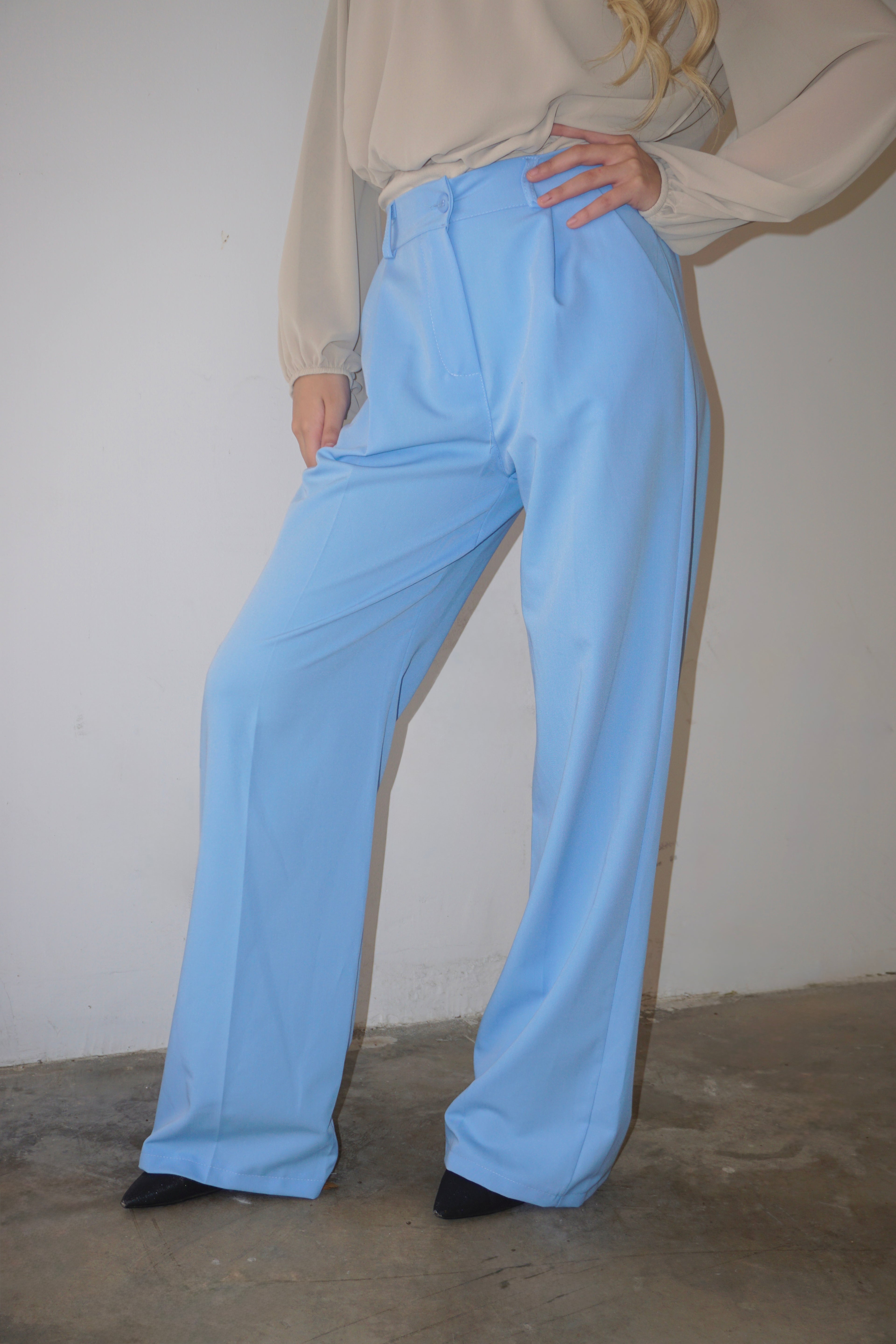 Pantalone Tailleur Azzurro