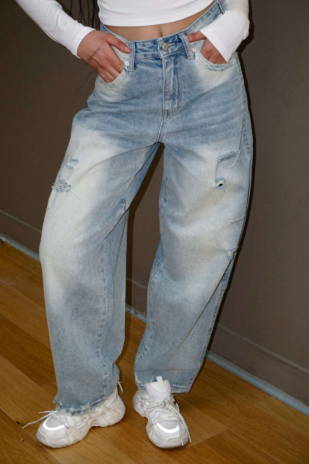 Jeans Balloon Mini Strappi