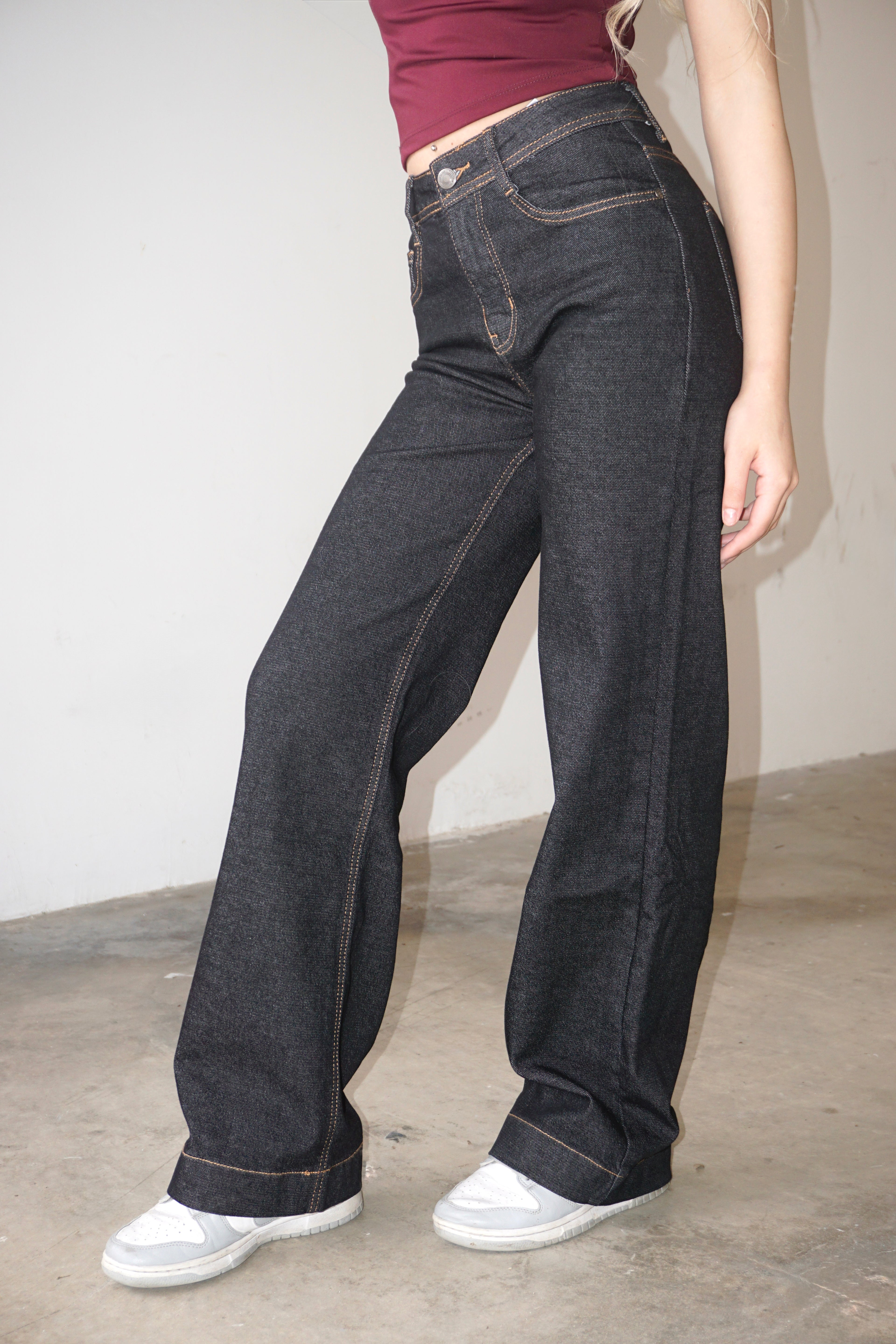 Jeans Wide-Leg Nero