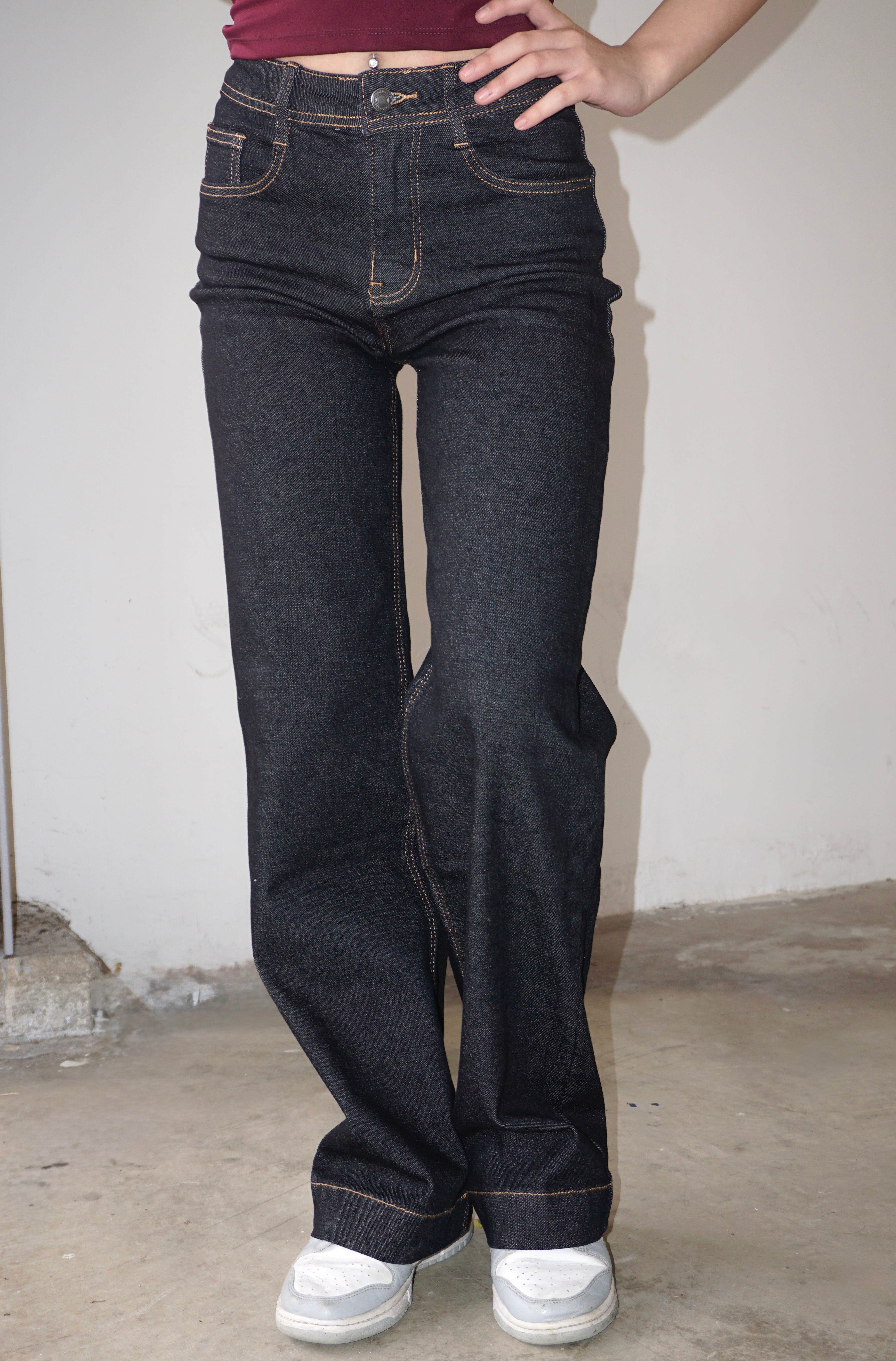 Jeans Wide-Leg Nero