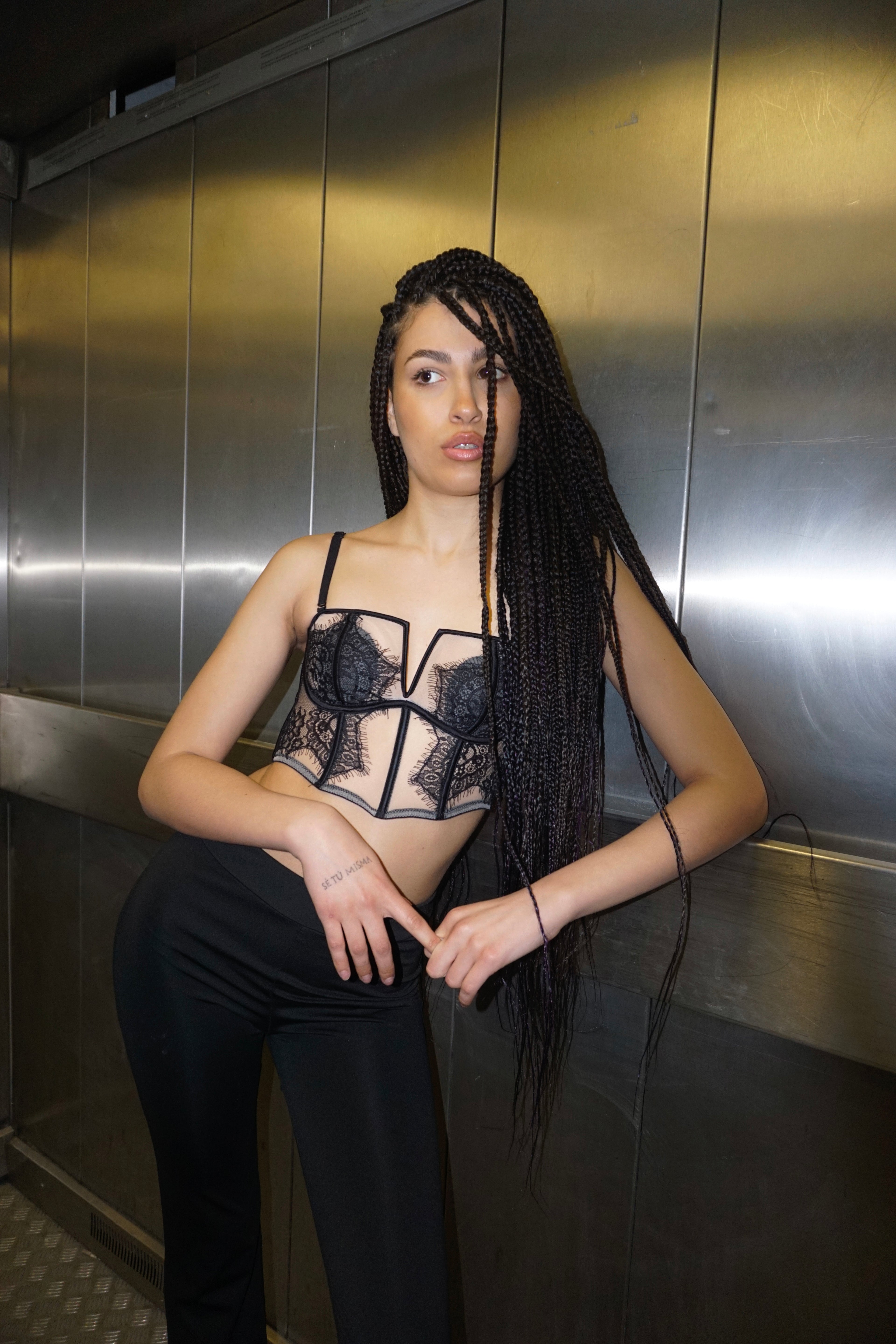 Corpetto Black In Pizzo