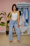 Jeans Strass Wide Leg